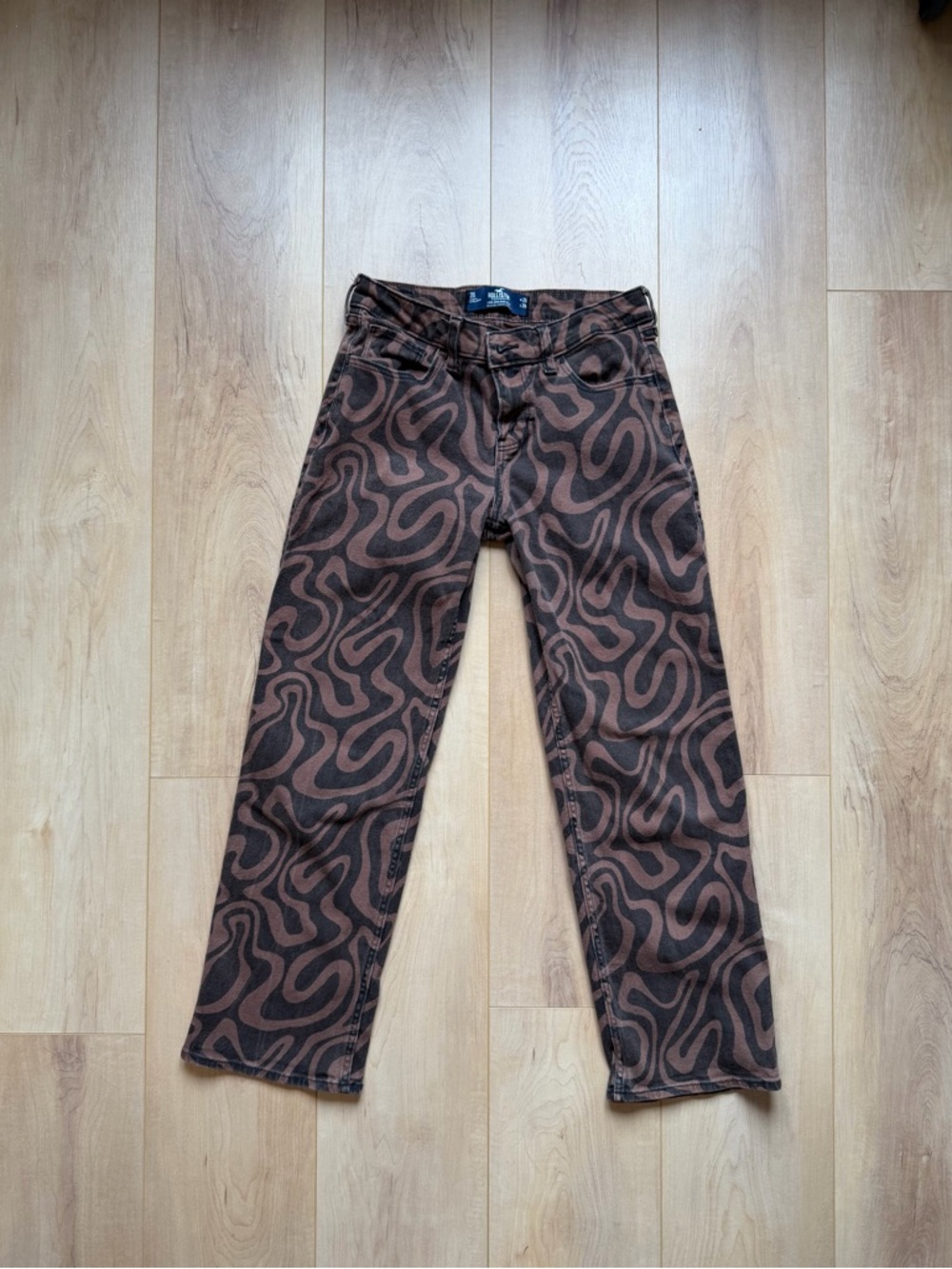 Hollister Swirl Print Low Rise Dad Jeans W26 L29